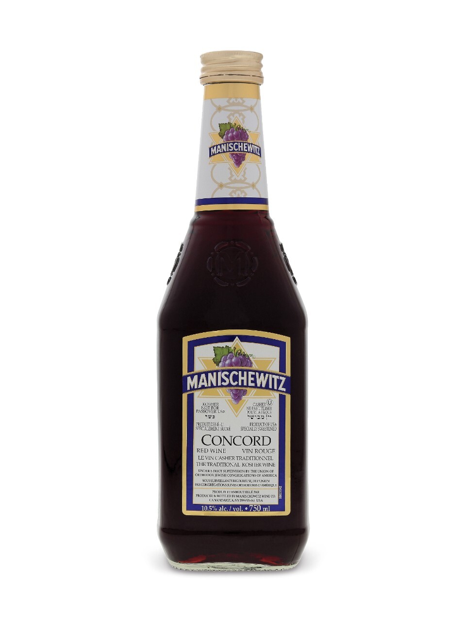 Manischewitz Concord kosher red wine bottle